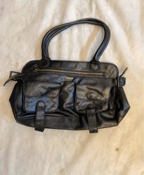 Next Black Faux Leather Shoulder Bag