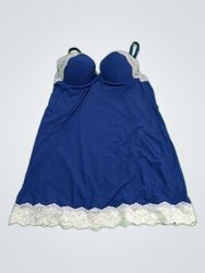 Victoria's Secret Blue Chemise with Lace Trim
