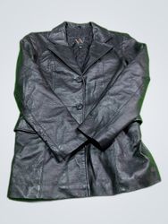 New York by Willina Black Leather Blazer