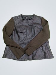 Brown Leather and Knit Jacket