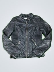 Black Quilted Leather Jacket