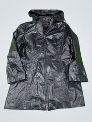 Danier Leather Black Hooded Leather Jacket