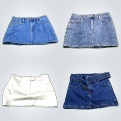White Denim Mini Skirts