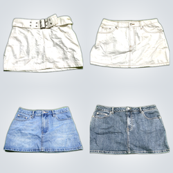White Denim Mini Skirts
