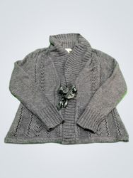 Dressbarn Gray Knit Cardigan