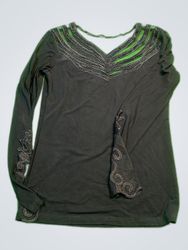 Black Sheer Long Sleeve Blouse