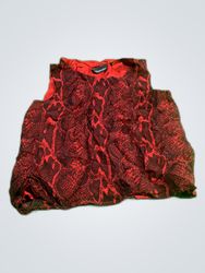 J. Michaels Red Snakeskin Print Sleeveless Blouse
