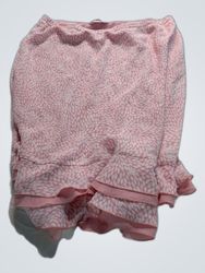 Bon Marché Pink Leaf Print Ruffle Mini Skirt