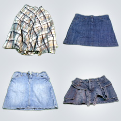 Plaid and Denim Skirts