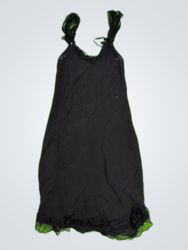 Black Lace Trim Mini Slip Dress