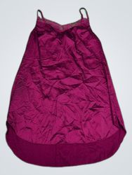 Satin Slip Dress with Lace Trim