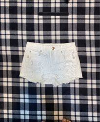 American Eagle Outfitters White Distressed Denim S..