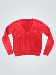 Ralph Lauren Sport Cable Knit V-Neck Sweater