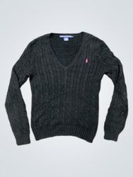 Ralph Lauren Sport Cable Knit V-Neck Sweater