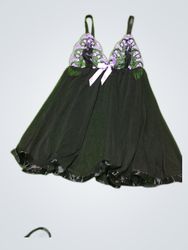 Black Chemise with Purple Lace