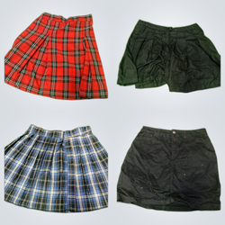 Plaid and Black Skirts