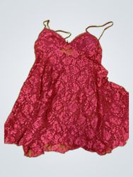Burgundy Lace Slip Dress