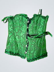 Green Lace-Up Corset Top