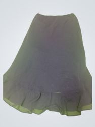 Black Ruffled Chiffon Mini Skirt