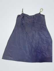 Navy Blue Satin Slip Dress