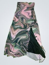 Unbranded Abstract Print Maxi Wrap Skirt