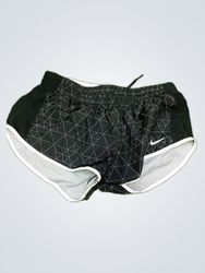 Nike Athletic Running Shorts Black Geometric