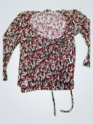 Mango Printed Sheer Blouse