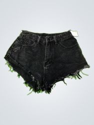 Unbranded Black Frayed Denim Shorts