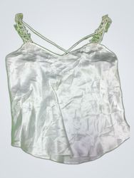 White Satin Lace Camisole Top