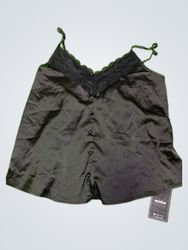 Black Lace Trim Satin Camisole