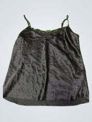 Black Lace Trim Satin Camisole