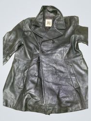 Jones New York Leather Double-Breasted Coat