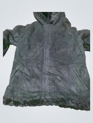 Black Faux Fur Lined Hooded Jacket