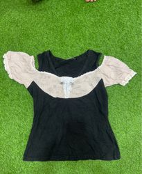 Black and Beige Blouse