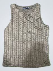 Blind Date Brown Textured Tank Top