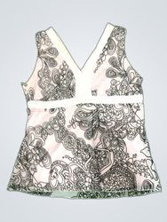 Blouse with Black and White Paisley Design