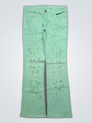 True Religion Green Flared Jeans