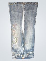 Joujou Women's Flare Jeans with Floral Embroidery