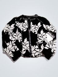 INC International Concepts Black Embroidered Jacke..