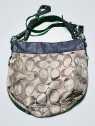 Coach Monogram Leather Trim Tote Bag