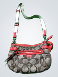 Coach Brown Monogram Small Shoulder Bag