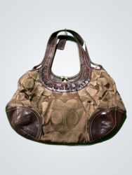 Coach Brown Canvas Logo Handbag