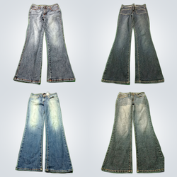 Flared Embroidered Jeans Bundle