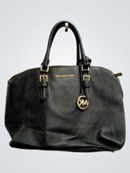 Michael Kors Black Leather Satchel Handbag
