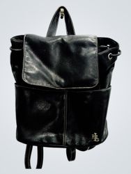 Lauren Ralph Lauren Black Leather Backpack