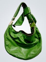 Badgley Mischka Green Leather Hobo Bag