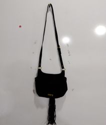 INC International Concepts Black Suede Fringe Cros..