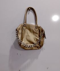 Worthington Gold Satchel Handbag with Chain Detail