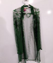 Anthony Original Green Beaded Sheer Kimono