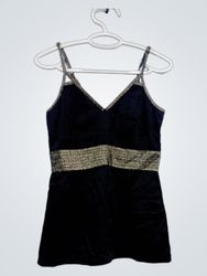 Black Camisole with Glitter Trim